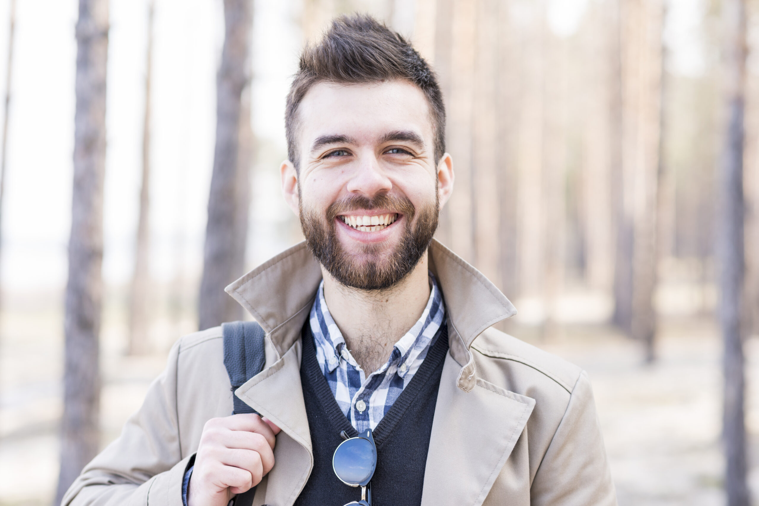 portrait smiling young man looking camera